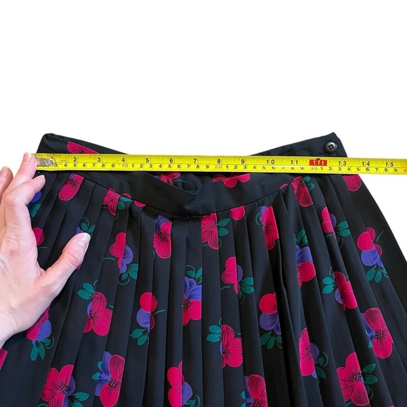 Vintage Country Sophisticates Pendleton Floral Pleated midi skirt sheer size S - Picture 6 of 9